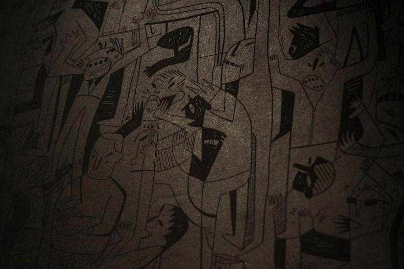 Riot | linocut | 300x210cm
